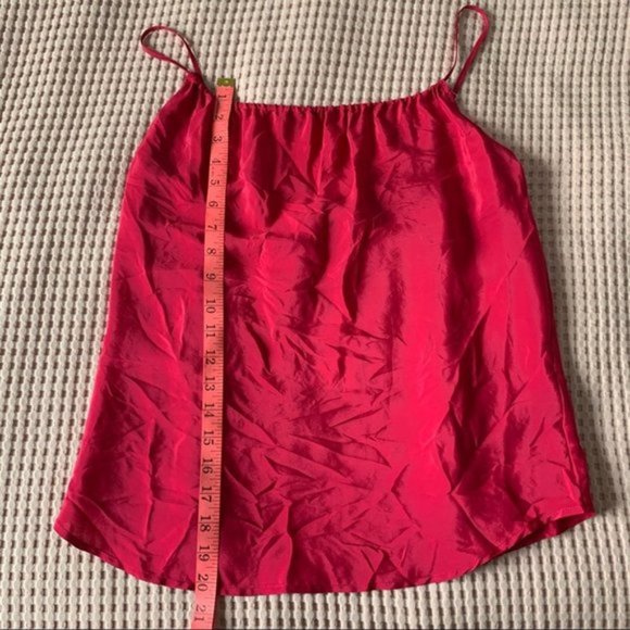 7 For All Mankind Pink Tank Top Blouse Satin NWT  New Silk Blend XS - Picture 8 of 8
